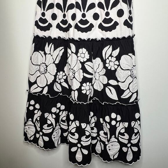 Farm Rio Cutwork Cotton Midi Dress Size Large - Picture 5 of 8